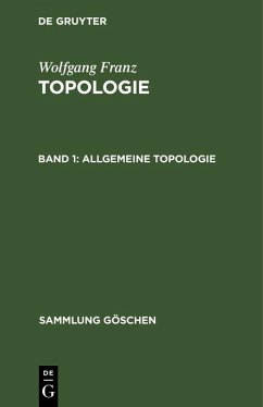 Allgemeine Topologie (eBook, PDF) - Franz, Wolfgang