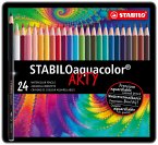 Aquarell-Buntstift - STABILO aquacolor - ARTY - 24er Metalletui - mit 24 verschiedenen Farben
