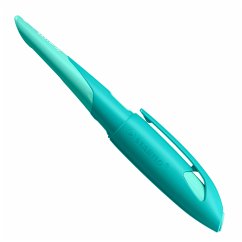 Schulfüller ergonomisch für Linkshänder mit Standard-Feder M - STABILO EASYbirdy Pastel Edition in aqua grün/mint - inklusive Patrone