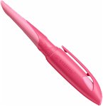 Ergonomischer Schulfüller für Linkshänder mit Standard-Feder M - STABILO EASYbirdy 3D Wildlife in rosa - inkl. Patrone - blau (löschbar)