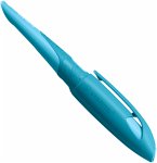 Schulfüller ergonomisch für Linkshänder mit Anfänger-Feder A - STABILO EASYbirdy 3D Wildlife Special Edition in blau - inklusive Patrone