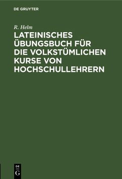 Cover Lateinisches Übungsbuch für die volkstümlichen Kurse von Hochschullehrern (eBook, PDF)