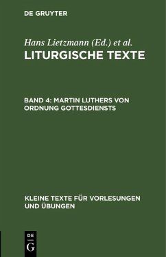 Cover Martin Luthers von Ordnung Gottesdiensts (eBook, PDF)