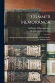 Cummer Memoranda; a Record of the Progenitors and Descendants of Jacob Cummer, a Canadian Pioneer