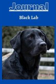 Black lab dog Journal series 1 with a cobalt blue background