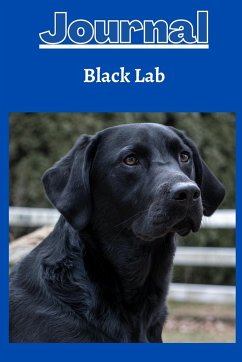 Black lab dog Journal series 1 with a cobalt blue background - Designs, Grace