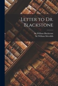 Letter to Dr. Blackstone - Meredith, William