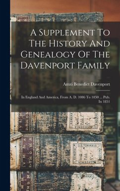 Cover A Supplement To The History And Genealogy Of The Davenport Family