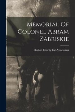 Cover Memorial Of Colonel Abram Zabriskie