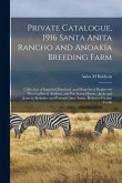 Private Catalogue, 1916 Santa Anita Rancho and Anoakia Breeding Farm: Collection of Imported Purebred, and Homebred, Registered Thoroughbred, Arabian,