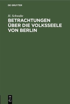 Cover Betrachtungen über die Volksseele von Berlin (eBook, PDF)