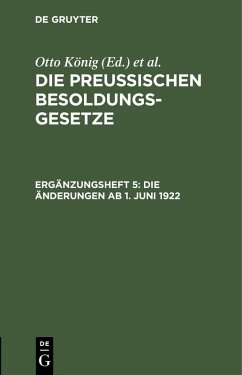 Cover Die Änderungen ab 1. Juni 1922 (eBook, PDF)
