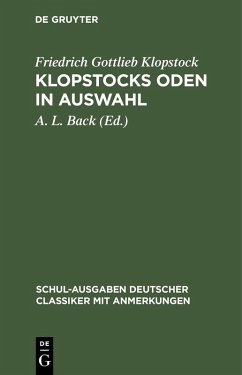 Cover Klopstocks Oden in Auswahl (eBook, PDF)