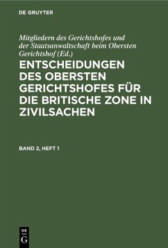 Cover Entscheidungen des Obersten Gerichtshofes für die Britische Zone in Zivilsachen. Band 2, Heft 1 (eBook, PDF)