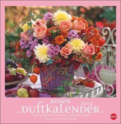 Rosenduftkalender 2024. Duftender Posterkalender für die Wand mit 12 prachtvollen Fotos der schönsten Rosen. Dekorativer Wandkalender mit Tipps und Rezepten.