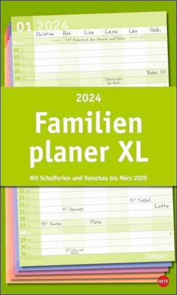 Basic Familienplaner XL 2024. Familienkalender mit 6 Spalten. Praktischer …  - Kalender portofrei bestellen