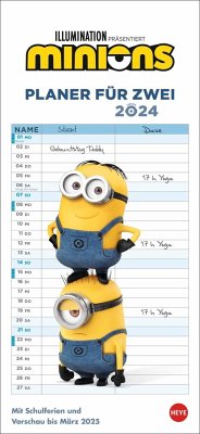 Minions Planer für zwei 2024 - Kalender portofrei bestellen