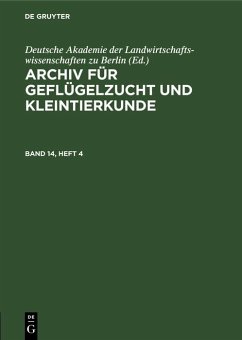Cover Archiv für Geflügelzucht und Kleintierkunde. Band 14, Heft 4 (eBook, PDF)