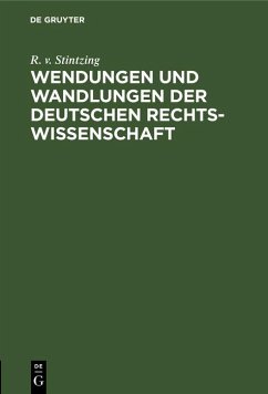 Cover Wendungen und Wandlungen der Deutschen Rechtswissenschaft (eBook, PDF)
