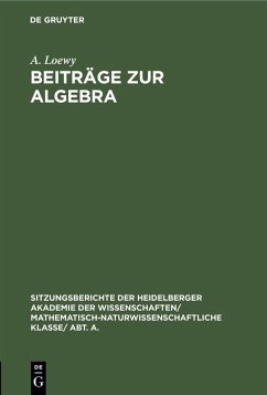 Beiträge zur Algebra (eBook, PDF) - Loewy, A.