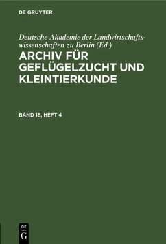 Cover Archiv für Geflügelzucht und Kleintierkunde. Band 18, Heft 4 (eBook, PDF)