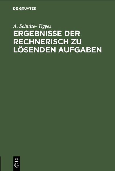 Ergebnisse der rechnerisch zu lösenden Aufgaben (eBook, PDF)
