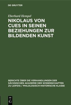 Nikolaus von Cues in seinen Beziehungen zur bildenden Kunst (eBook, PDF) - Hempel, Eberhard