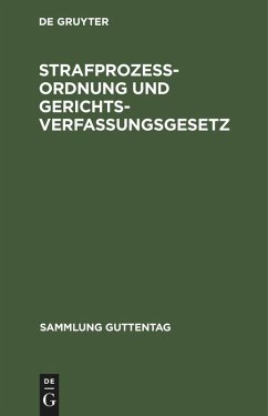Cover Strafprozeßordnung und Gerichtsverfassungsgesetz (eBook, PDF)
