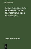 Ehegesetz vom 20. Februar 1946 (eBook, PDF)