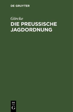 Cover Die preußische Jagdordnung (eBook, PDF)