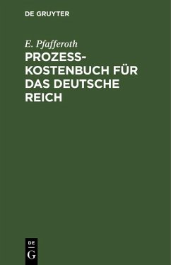 Cover Prozesskostenbuch für das Deutsche Reich (eBook, PDF)