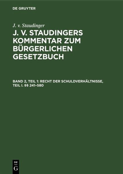 Recht der Schuldverhältnisse, Teil I. §§ 241-580 (eBook, PDF)