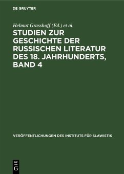 Cover Studien zur Geschichte der russischen Literatur des 18. Jahrhunderts, Band 4 (eBook, PDF)