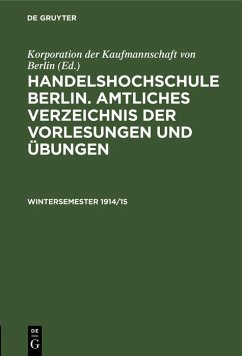 Cover Wintersemester 1914/15 (eBook, PDF)