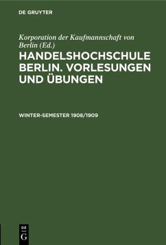 Cover Winter-Semester 1908/1909 (eBook, PDF)