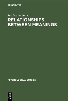 Relationships between meanings (eBook, PDF) - Vastenhouw, Jan