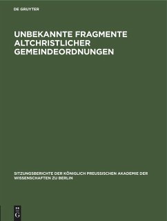 Unbekannte Fragmente altchristlicher Gemeindeordnungen