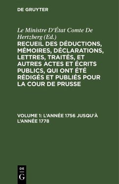 L'année 1756 jusqu'à l'année 1778 (eBook, PDF)