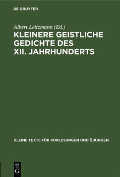 Cover Kleinere geistliche Gedichte des XII. Jahrhunderts (eBook, PDF)