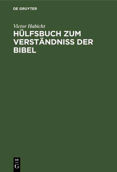 Hülfsbuch zum Verständniß der Bibel (eBook, PDF)