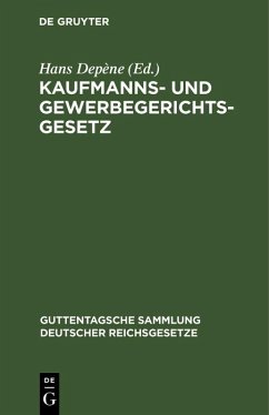 Cover Kaufmanns- und Gewerbegerichtsgesetz (eBook, PDF)