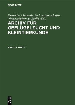 Cover Archiv für Geflügelzucht und Kleintierkunde. Band 14, Heft 1 (eBook, PDF)