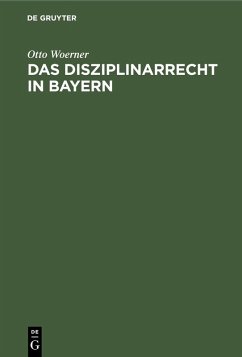 Cover Das Disziplinarrecht in Bayern (eBook, PDF)