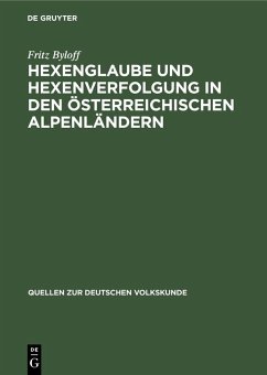 Cover Hexenglaube und Hexenverfolgung in den österreichischen Alpenländern (eBook, PDF)