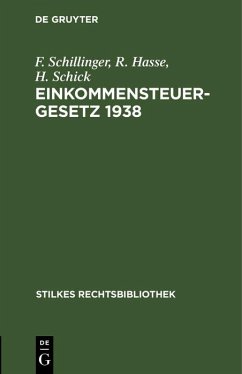 Cover Einkommensteuergesetz 1938 (eBook, PDF)