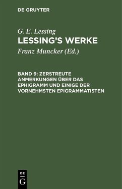 Cover Zerstreute Anmerkungen über das Ephigramm und einige der vornehmsten Epigrammatisten (eBook, PDF)