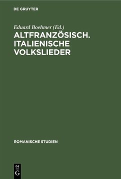 Cover Altfranzösisch. Italienische Volkslieder (eBook, PDF)