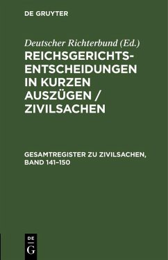 Cover Gesamtregister zu Zivilsachen, Band 141-150 (eBook, PDF)