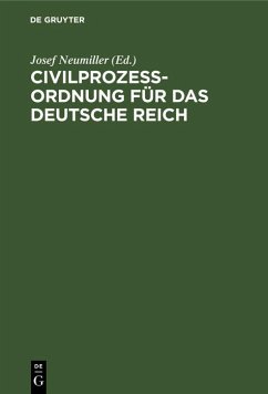 Cover Civilprozeßordnung für das Deutsche Reich (eBook, PDF)