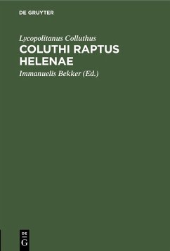 Cover Coluthi raptus Helenae (eBook, PDF)